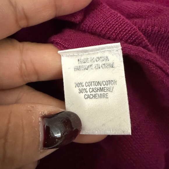 Theory Magenta Cashmere Blend Collared Cardigan Sweater Womens Small - Picture 5 of 5